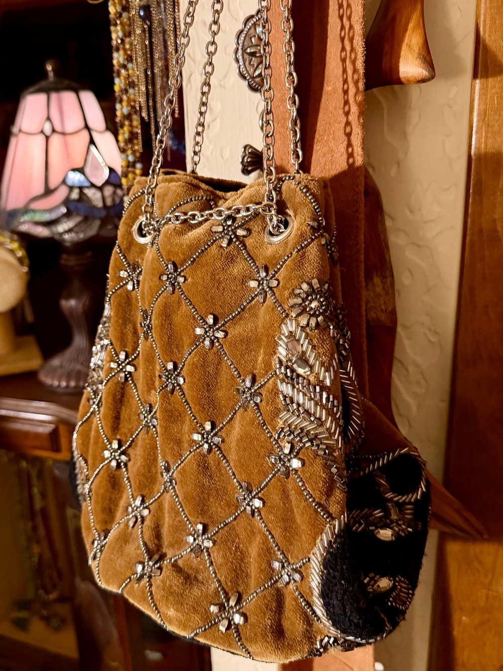 Free People Vintage Beaded Velvet Treasure Pouch - Picture 7 of 14